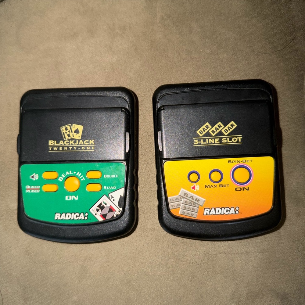 Radica Blackjack and 3-Line Slot Handheld‎ Electronic Games TESTED